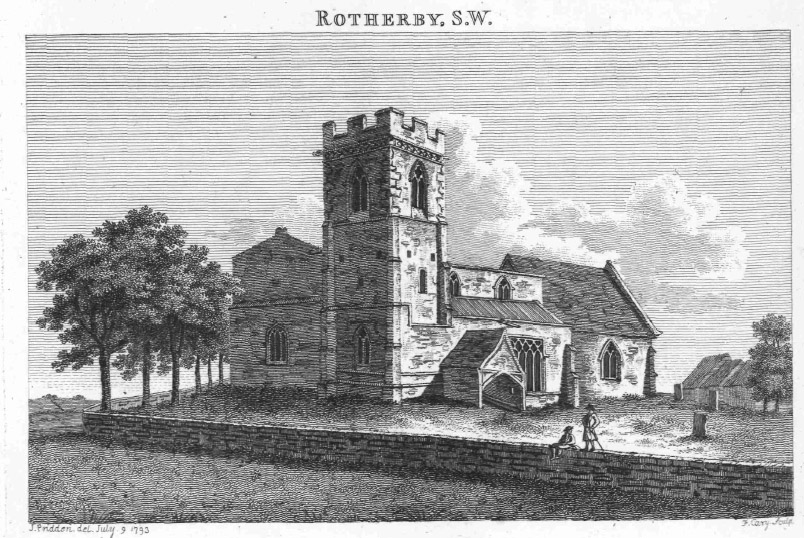 Rotherby Church  engraving late 18th century